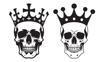 Fototapeta premium Skull with Crown Silhouette 