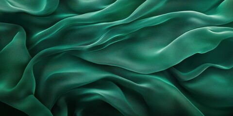 Obraz premium Elegant turquoise fabric waves flowing softly in a gentle pattern under studio lighting