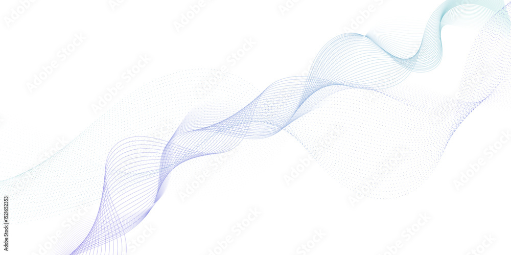 Fototapete Smooth wave abstract vector background layout design.background image with dynamic curves.Abstract blue futuristic blend waves lines technology background and sound wave lines on white background.	