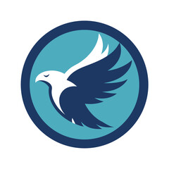 Modern eagle logo design depicting freedom strength and professionalism within a circle