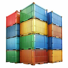 Stacked colorful shipping containers illustrating global logistics import export and supply chain concepts