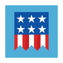 Patriotic american flag emblem featuring stars and stripes symbol in blue frame design