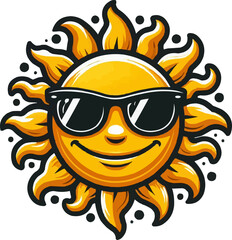 sun with sunglasses