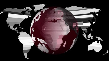 world map earth globe animation with International news background animation. Digital world news background animation.