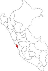 Outline Capital Mark of Peru on its Embedded Map