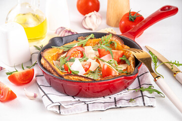 Homemade breakfast savory dutch baby pancake