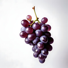 Fototapeta premium Vibrant Cluster: A captivating image of a succulent bunch of ripe, purple grapes, showcasing their plump, juicy forms, and the delicate details of their skins and stems, inviting a sensory experience.