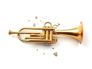 Obraz premium gold trumpet isolated on white