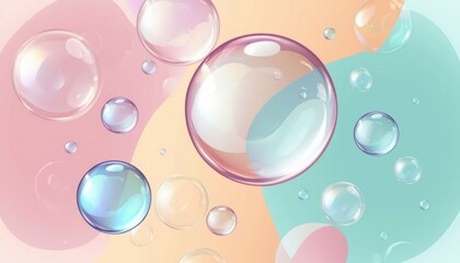 Abstract Vector Soap Bubbles &ndash; Transparent Pastel Circles