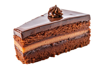 delicious slice of chocolate cake image isolated on transparent
