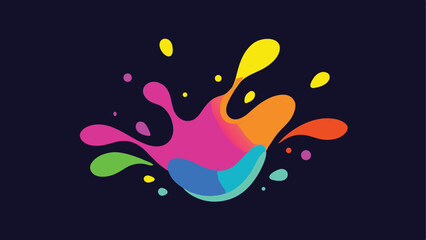 Vibrant abstract neon paint splashes floating in a dynamic artistic composition