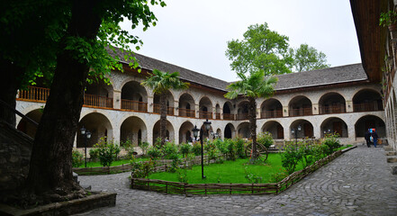 Fototapeta premium The Historical Upper Caravanserai in Sheki, Azerbaijan was built in the 18th century.