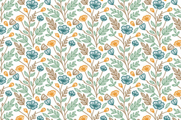 hand drawn fashion seamless flower.one line pattern table top textile.modern floral wrapping paper minimalism.fabric sketch stylish design print.nature repeat pillow cover

