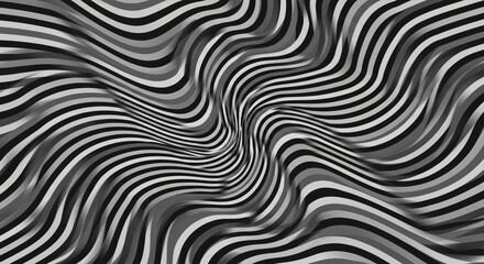 monochrome wavy lines illusion