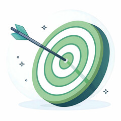 Green and White Target with Blue Arrow