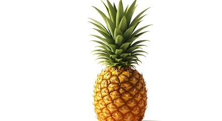 Isolated Pineapple Fresh Fruit on White Background