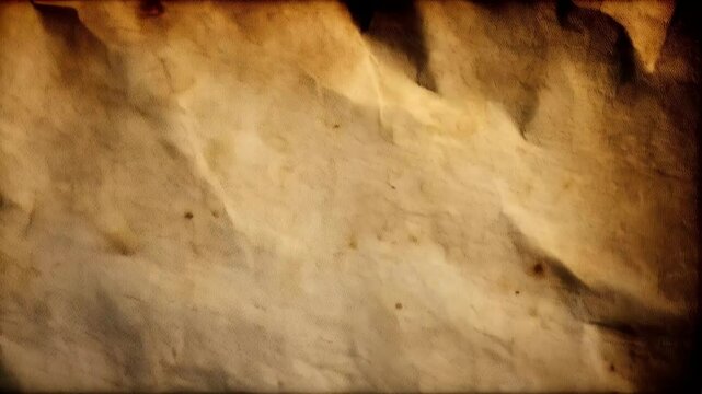 Textured beige parchment sheet with creases and vintage aging for map, letter, or paper background design