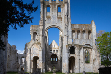 Obraz premium Ruines de l'abbaye de Jumièges, ancien monastère bénédictin