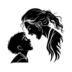 silhouette of a girl with long hair