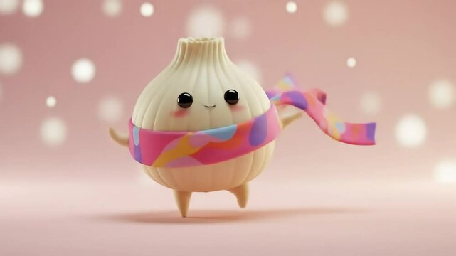 Cute cartoon onion wearing a scarf