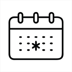 Winter Calendar Icon Black and white calendar icon