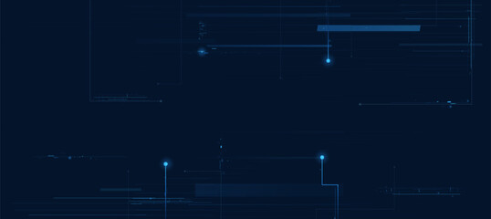 Fototapeta premium The cyber digital background and futuristic blue technology innovation event poster