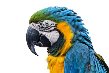 Obraz premium Close-Up Profile of a Vibrant Blue-and-Gold Macaw