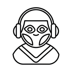 Urban Mask Design with Headphones Icon