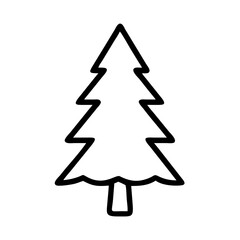Fototapeta premium Simple Black and White Christmas Tree Outline for Holiday Designs and Decorations