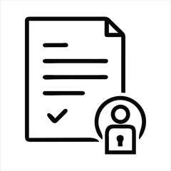 Secure Document with User Access Icon Privacy and Confidentiality Concept