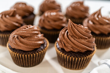 Baking Chocolate Cupcakes with Decadent Chocolate Frosting