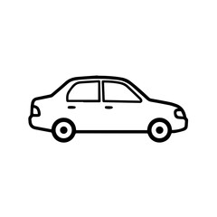 Naklejka premium Simple car icon for automotive design projects. This clean car illustration is perfect for car brochures and marketing materials.