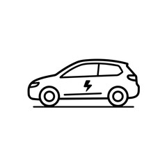 Fototapeta premium Electric car icon drawing. Simple electric car illustration perfect for automotive industry marketing materials. Clean design of modern electric vehicle suitable for brochures, websites,