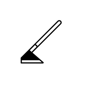 recommend clip art: Gardening tool hoe for weeding and cultivating soil. Simple hoe illustration for garden design or farming projects.  This gardening tool graphic is perfect for creating logos, labels,