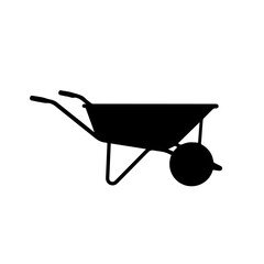 Wheelbarrow icon for gardening or construction projects. Simple wheelbarrow illustration for website, app, or brochure.