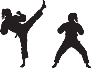 Judo sports silhouette art white color background