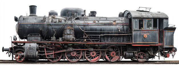 Vintage Steam Locomotive Weathered and Aged Industrial Relic