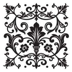 Floral seamless pattern with vintage ornate elements and decorative scrolls