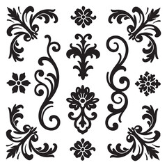ornament icon silhoutte in white backraund