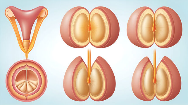 Vector illustration Pilonidal cyst formation