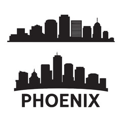 Naklejka premium Phoenix Skyline Silhouette Vector