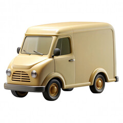 Vintage delivery van isolated on transparent background
