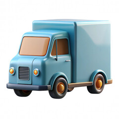 Cartoon delivery truck isolated on transparent background