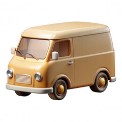 Cartoon delivery van isolated on transparent background