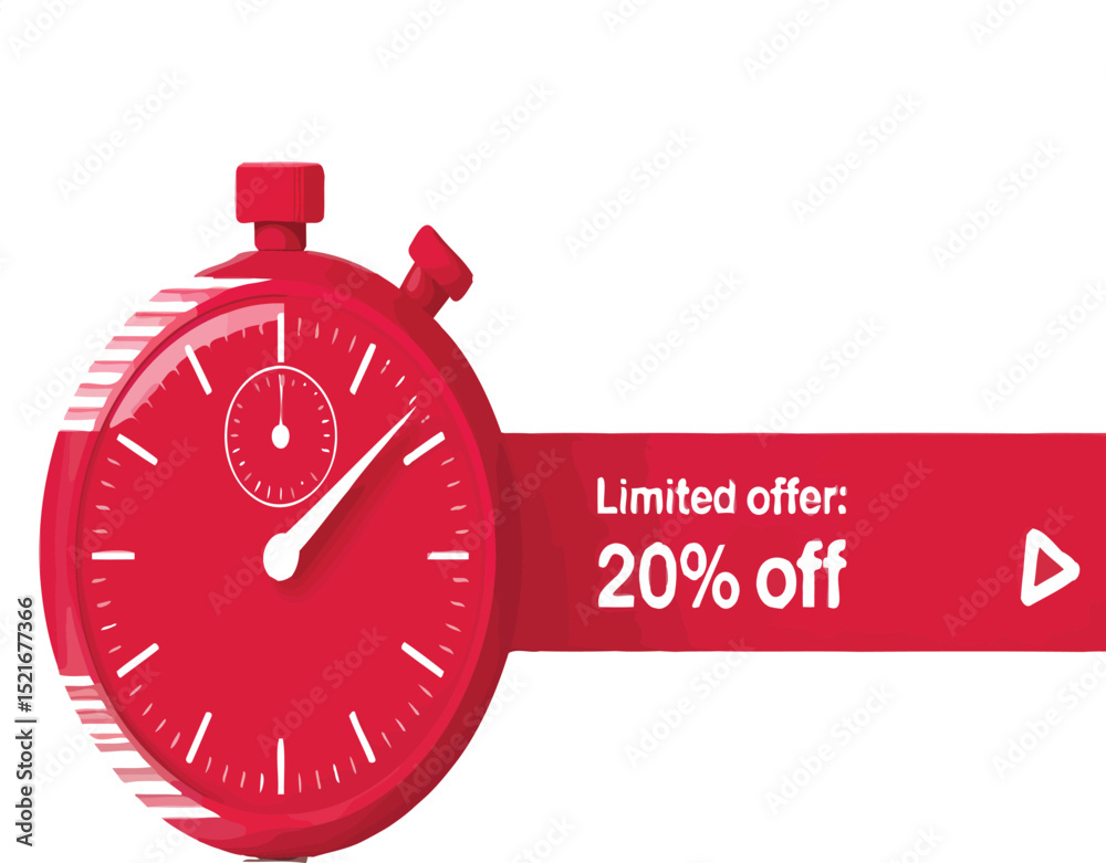 Wall mural red stopwatch design element perfect for branding projects offers scalable time related graphics and