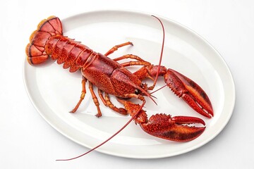 Cooked lobster isolated on white background on white background