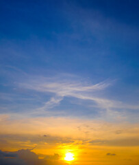 Beautiful sky background - Sunset (Sunrise) sky with light clouds.
