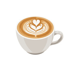 Cappuccino mug with milk art (latte art)