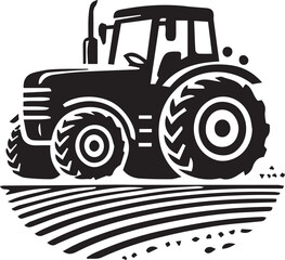 tractor silhouette vector