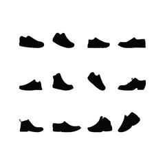 Stylish Footwear Silhouettes Set for Fashion and Design Use